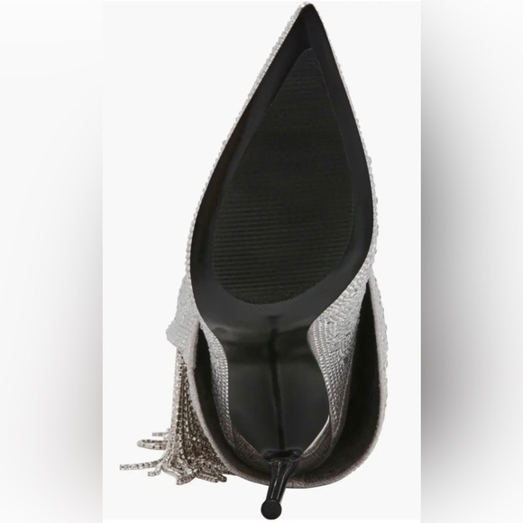 Steve Madden Silver Women's Boots Sanya Rhinestone Fringe Knee High Boot 6M NWOT - Picture 6 of 13